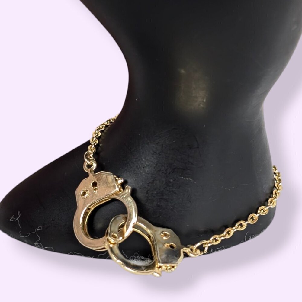 (2/$20) Teeny Gold Tone Handcuff Bracelet - Picture 2 of 5